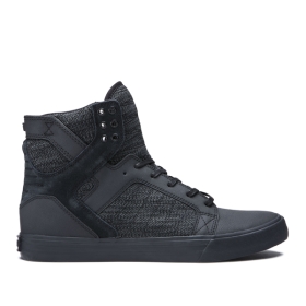 Supra Mens SKYTOP Black/Dk Grey/black High Top Shoes | CA-55615